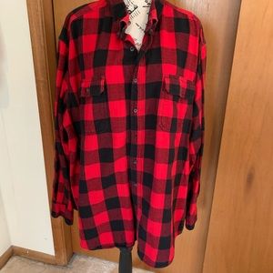 Faded Glory red and black buffalo check flannel shirt. 3XL